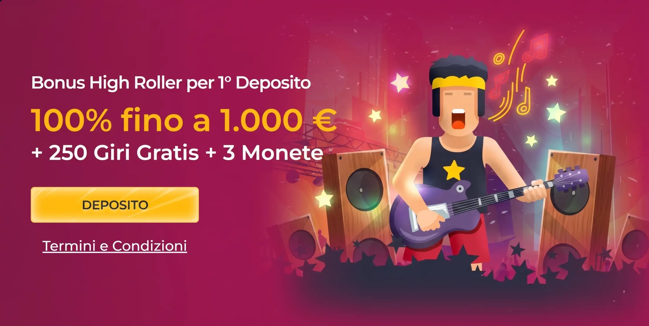 High Roller bonus 100 percento fino 1000